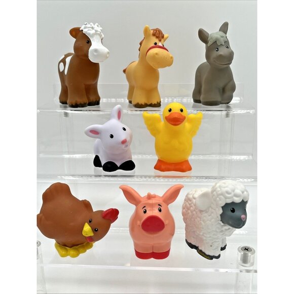 Fisher Price Little People Farm Animals 8pcs Pig Cow Horse Sheep Duck Rooster + - Picture 1 of 7